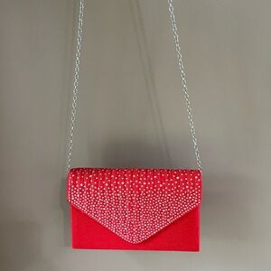 Millicent Red Evening Clutch with Removable Strap